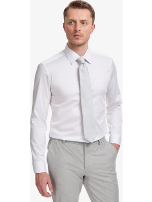 Pierre Cardin Erkek Beyaz Slim Fit Uzun Kollu Basic Gömlek 50325162-VR013