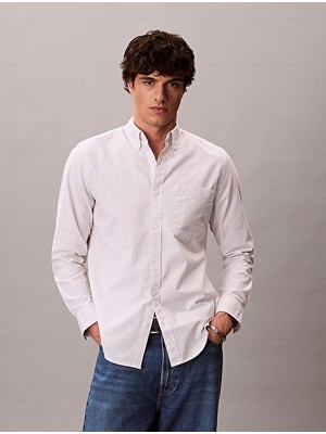 Calvin Klein Erkek Ls Oxford Classic Çizgili Gömlek