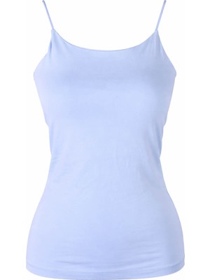 Trender Lastik Askı Uzun Açık Mavi Kadın Atlet 580-04