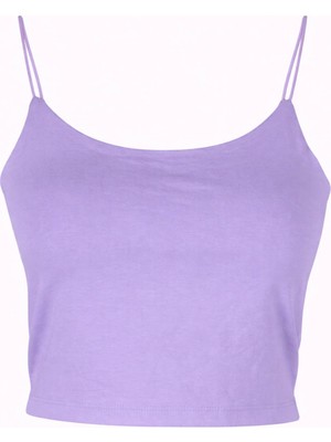 Trender 582-04 Crop Lastik Askı Lila Kadın Atlet 26YL71595017