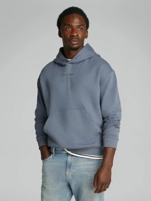 Calvin Klein Erkek Raised Editorial Logo Sweatshirt