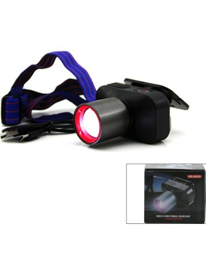 Go İthalat Şarjlı 30W Kafa Lambası Fener 1 LED USB - Type-C Kademe Işık Ayarı - Flaşör (5224)