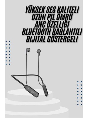 Prativas Kablolu Kulak Içi Bluetooth Kulaklık 60 Saat Anc Özellikli Boyun Bantlı