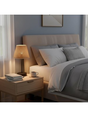Elizim Home Lighting Bambu Hasır Görünümlü Abajur