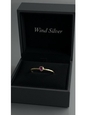 Wind Silver Kırmızı Kalp Yüzük Ayarlı 925 Ayar