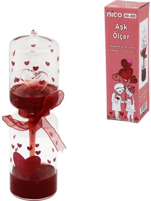 Go İthalat 13-222 Aşk Ölçer Fanus - Cam Kırmızı Su El Isısı = Aşk Testi (5224)