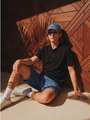 LTB Basic Pike Polo Yaka Siyah T-Shırt