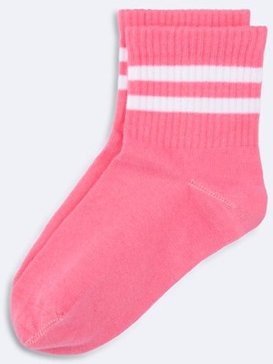 LTB Pembe Orta Çizgili Çorap