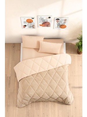 Delixa Çift Kişilik Wellsoft Yorgan Uyku Seti - Lastikli Çarşaflı 2 Yastık Kılıflı Çift Kişilik Uyku Seti (