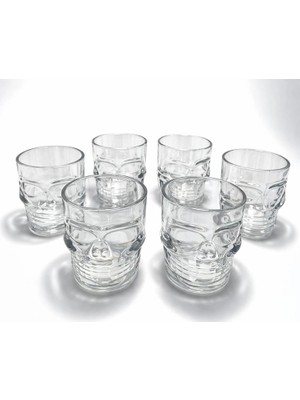 VeraGlobe Buğz 6'lı Kurukafa Şeffaf Cam Shot Bardağı Seti 6x5 cm