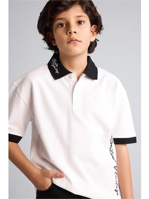 DeFacto %100 Pamuk Oversize Pike Kısa Kollu Polo Tişört Erkek Çocuk G8669A826SM