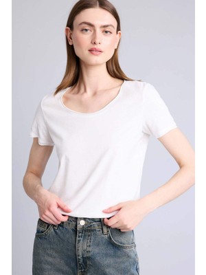 DeFacto Regular Fit Bisiklet Yaka Basic Düz Kısa Kollu Tişört K1508AZ26SM