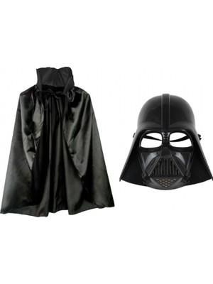 Magicool Çocuk Boy Yıldız Savaşları  Wars Darth Vader Maskesi ve 90 cm Pelerin Seti Siyah