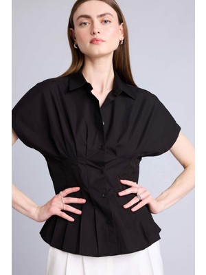 DeFacto Fitted Poplin Kısa Kollu Gömlek H8683AX26SM