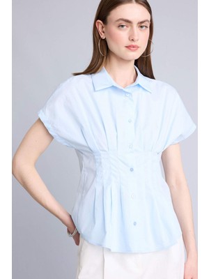 DeFacto Fitted Poplin Kısa Kollu Gömlek H8683AX26SM