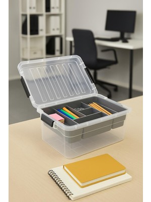 Delixa 10,5 L Şeffaf Saklama Kutusu & Organizer Düzenleme Kutusu