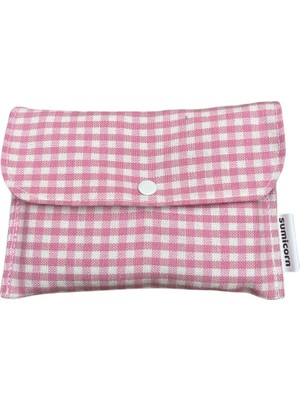 Delixa Pötikareli Keten Yıkanabilir Çıtçıt Detaylı Kadınlar Için Ped Çantası,mini Makyaj Çantası,ped Kesesi