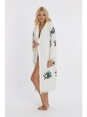 Delixa Muslin Peştemal Bornoz Plaj Elbisesi Yeşil S/m