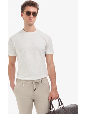Pierre Cardin Erkek Ekru Regular Fit Tişört 50327857-VR019