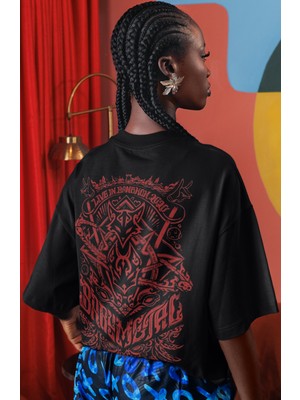 Sevbano Baby Metal Rock Metal Müzik Grubu Sırt Baskılı Unisex Oversize Tişört