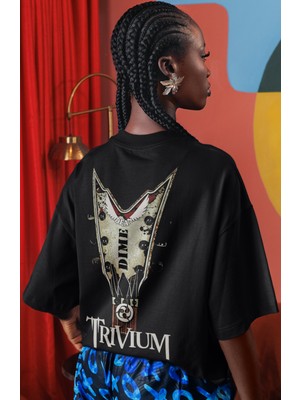 Sevbano Trivium Rock Metal Müzik Grubu Sırt Baskılı Unisex Oversize Tişört