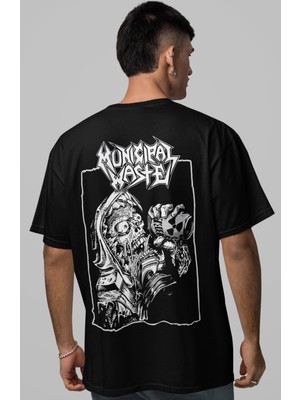 Sevbano Municipal Waste Rock Metal Müzik Grubu Sırt Baskılı Unisex Oversize Tişört