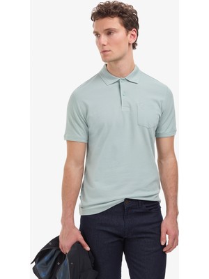 Pierre Cardin Erkek Koyu Mint Regular Fit %100 Pamuk Kıvrılmaz Polo Yaka Basic Tişört 50325290-VR152