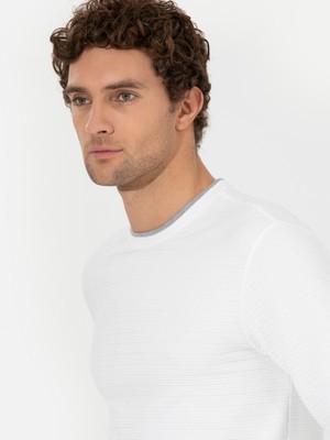 Cacharel Erkek Beyaz Dokulu Sweatshirt 50257176-VR013