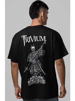 Sevbano Trivium Rock Metal Müzik Grubu Sırt Baskılı Unisex Oversize Tişört