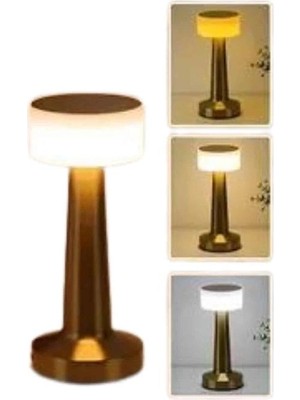 Nemere Kablosuz Renkli Masa ve Gece Lambası Altın Rengi Dokunmatik LED Lamba