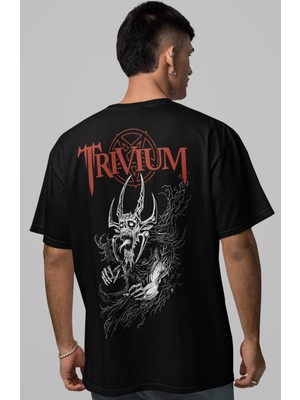 Sevbano Trivium Rock Metal Müzik Grubu Sırt Baskılı Unisex Oversize Tişört