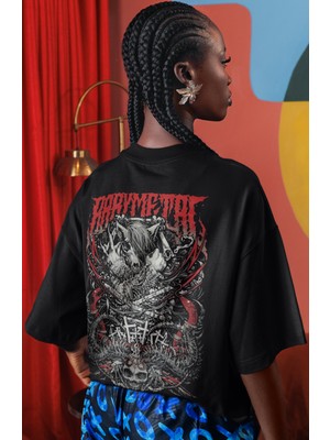 Sevbano Babymetal Rock Metal Müzik Grubu Sırt Baskılı Unisex Oversize Tişört