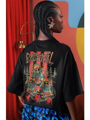 Sevbano Babymetal Rock Metal Müzik Grubu Sırt Baskılı Unisex Oversize Tişört