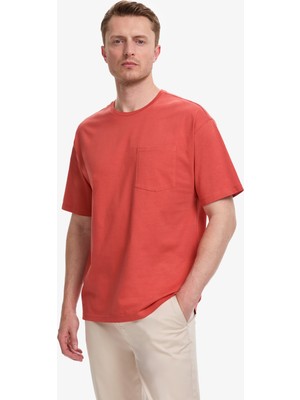 Pierre Cardin Erkek Kiremit Comfort Fit %100 Pamuk Bisiklet Yaka Basic Tişört 50325300-VR031