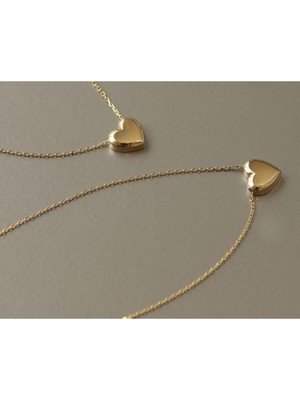 Wind Silver Kadın Altın 925 Ayar Gümüş Minimal Kalp Kolye