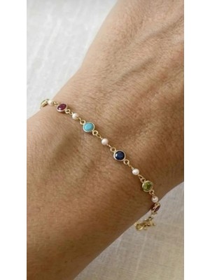 Wind Silver Renkli Mix Bileklik 925 Ayar