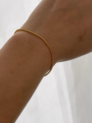 Wind Silver 925 Ayar Gümüş Gold Bileklik