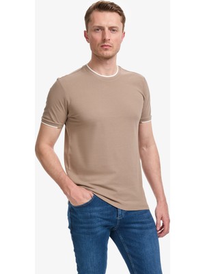 Pierre Cardin Erkek Kahverengı Slim Fit Tişört 50327865-VR241