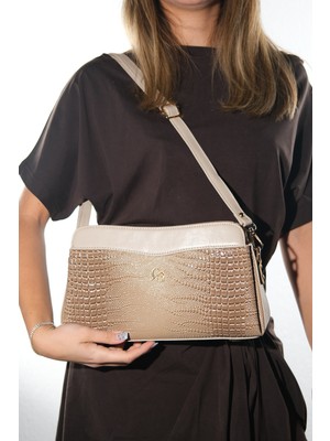 Luvi 1802 Vizon Baskı Rugan Kadın Çapraz Çanta