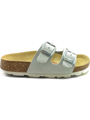 Superfit Ortopedik Çocuk Terlik Çift Bantlı F 800111-9500 - Gümüş Sılber