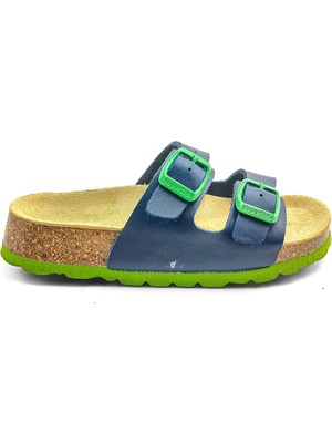 Superfit Ortopedik Çocuk Terlik Çift Bantlı P 800111-8210 - Lacivert Yeşil Blau / Grün