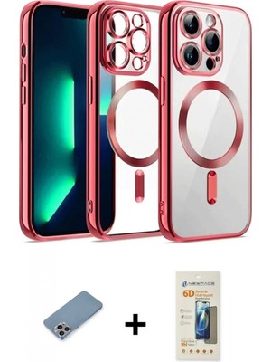 Marsilyan™- iPhone 12 Pro Kılıf Nova Işık Özel Seri - Siyah 6d Mat Seramik Hayalet Nano Ekran Koruyucu + Gökkuşağı Shine Kamera Lens Koruma Cam