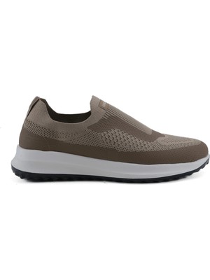 King Paolo Sneaker Tekstil Yürüyüş Erkek Ayakkab Bağcıksız KP1358 Vizon