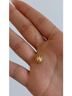 Wind Silver Güneş Kolye Minimal 925 Ayar