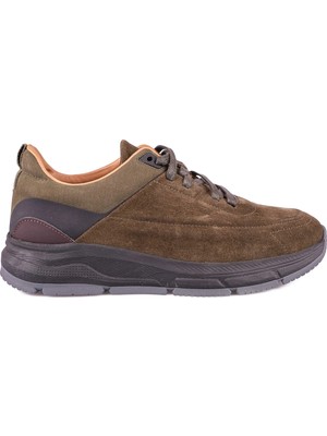 Ortoplus Ortopedik Deri Erkek Sneaker Ayakkabı CF2508 Haki Süet