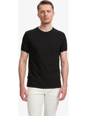 Pierre Cardin Erkek Siyah Slim Fit Tişört 50327865-VR046
