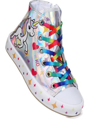 Kiko Kids  Pames Unicorn Fermuarlı Kız Çocuk Spor Ayakkabı