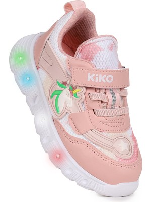 Kiko Kids  Puff Cırtlı Işıklı Faylon Taban Kız Çocuk Spor Ayakkabı