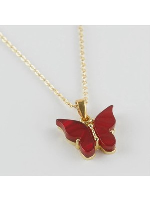 MidasTech Kelebek Figürlü Polyester Kolye Nemere