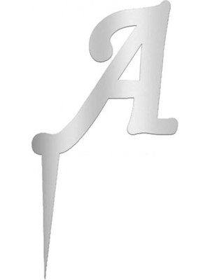 MidasTech Gümüş Renkli Harf Pasta ve Kek Pleksi Nemere